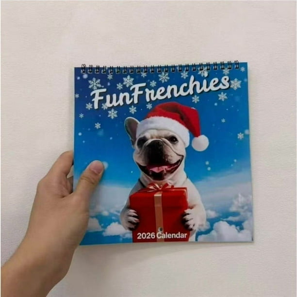 Calendario De Pared Navideo 2026 Con Diseo De Cachorro, Papel Laminado, 21, 6 X 27, 9 Cm, Diseo Adorable De Cachorro, Ideal Para La Oficina O El Hogar, Perfecto Para Regalar, Rojo, Ukhbmc