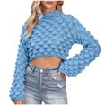 thumbnail image 2 of Puntoco Suéter Moda Mujer Casual Cuello Redondo Manga Acampanada Suéter Corto Navidad Liquidación Puntoco Puntoco-2540, 2 of 8