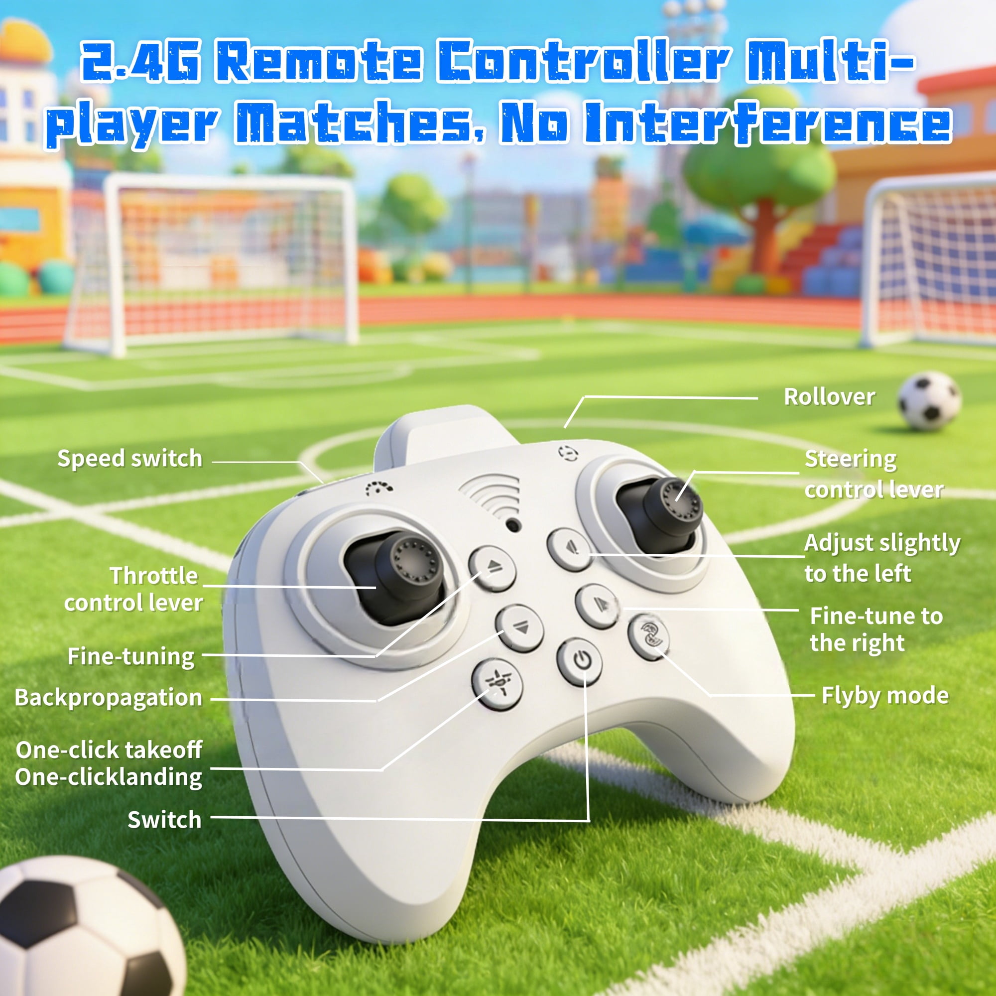 RC Flying Soccer Ball Drone for Kids, Mini Helicopter with Full Protective Net Cage, 360° Flips & LED Lights, One-Key Takeoff, Safe Indoor Outdoor Toy Gift for Boys & Girls.