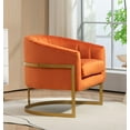 thumbnail image 3 of US Pride Furniture Modern Accent Armchair Luxury Gold Frame and Multi-colored Velvet Material Infuse Elegant Flair Red Orange, 3 of 18