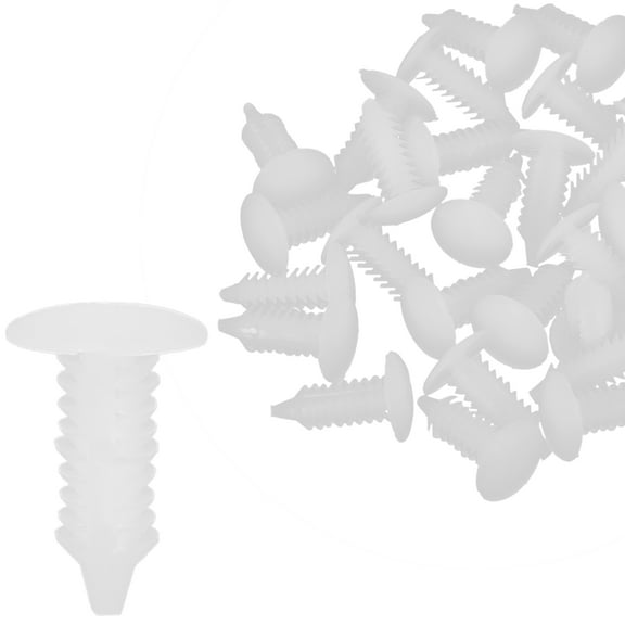 40pcs 6mm Plastic Rivets Fasteners Door Trim Panel Clips White for Car