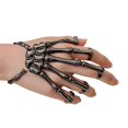 thumbnail image 2 of Halloween Skull Skeleton Metal Fingers Hand Bone Bracelet with Adjustable Ring Wristband Handmade Punk Jewelry for Women Girls(Silver), 2 of 6