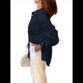 thumbnail image 3 of Camisa de Botones para Mujer 100% Algodón Azul Marino M, 3 of 7
