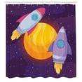 thumbnail image 2 of Ambesonne Universe Shower Curtain, Rocket Spaceship Galactic, 69"Wx70"L, Purple and Multicolor, 2 of 4
