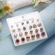 thumbnail image 5 of 12 Pairs Sweet Rhinestone Stud Earring Temperament Versatile Ear Dangler for Women Girl, 5 of 5