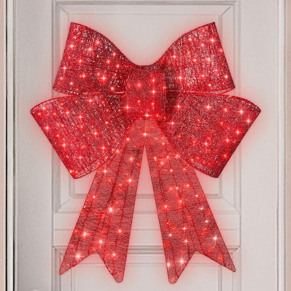 Bootesun 36" Christmas Bow Decoration, Large Outdoor LED Holiday Yard Decorations, Christmas Bow Light Perfect for Christmas Trees, Gardens, Office, Indoor Outdoor Christmas Decorations