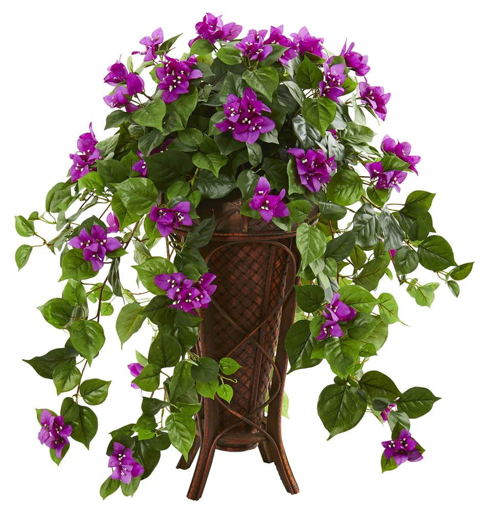 Bougainvillea Artificial Plant in Stand Planter