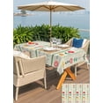 thumbnail image 4 of Green Spring Floral Outdoor Tablecloth - 54x80 Inch Rectangle Dining Table Cover, Colorful Summer Flowers Vintage Botanical Waterproof Outdoor Table Cloth with Umbrella Hole & Zipper for Picnic/Patio, 4 of 7