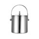 thumbnail image 1 of Cubiteras de metal Cubitera de hielo de doble pared con tapa y mango cómodo, cubeta de hielo aislada de acero inoxidable for coctelería, vino, accesorios de bar en casa, fiestas, cubeta de champán, 1 of 5