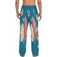 thumbnail image 3 of Peonies Flowers Blue Men's Pajama Pants Lightweight Sleepwear Bottom Lounge Pants, 3 of 6