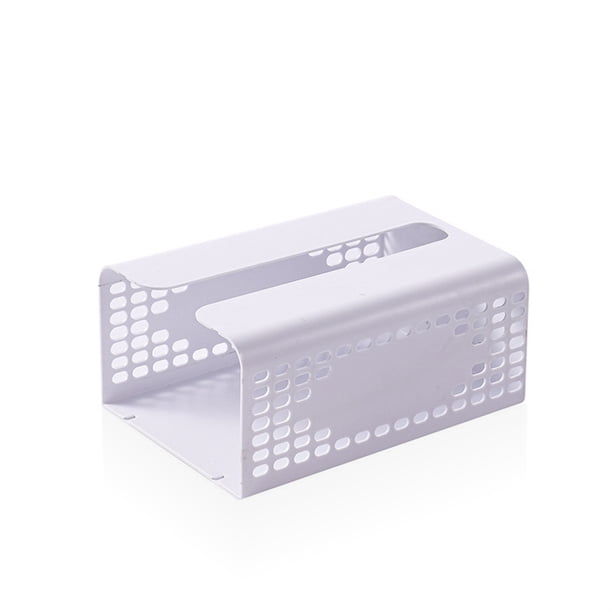 Cateissary Caja de pañuelos organizador de almacenamiento de papel montado en la pared, contenedor de servilletas a prueba de humedad, Juegos de accesorios de baño Blanco