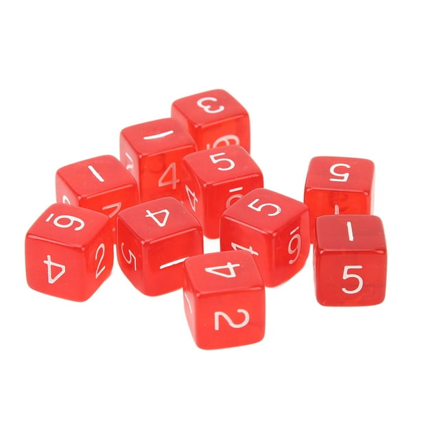 30PCS Transparent Colored Plastic Dices For Games Compact And Portable Excellent Material Transparent Design