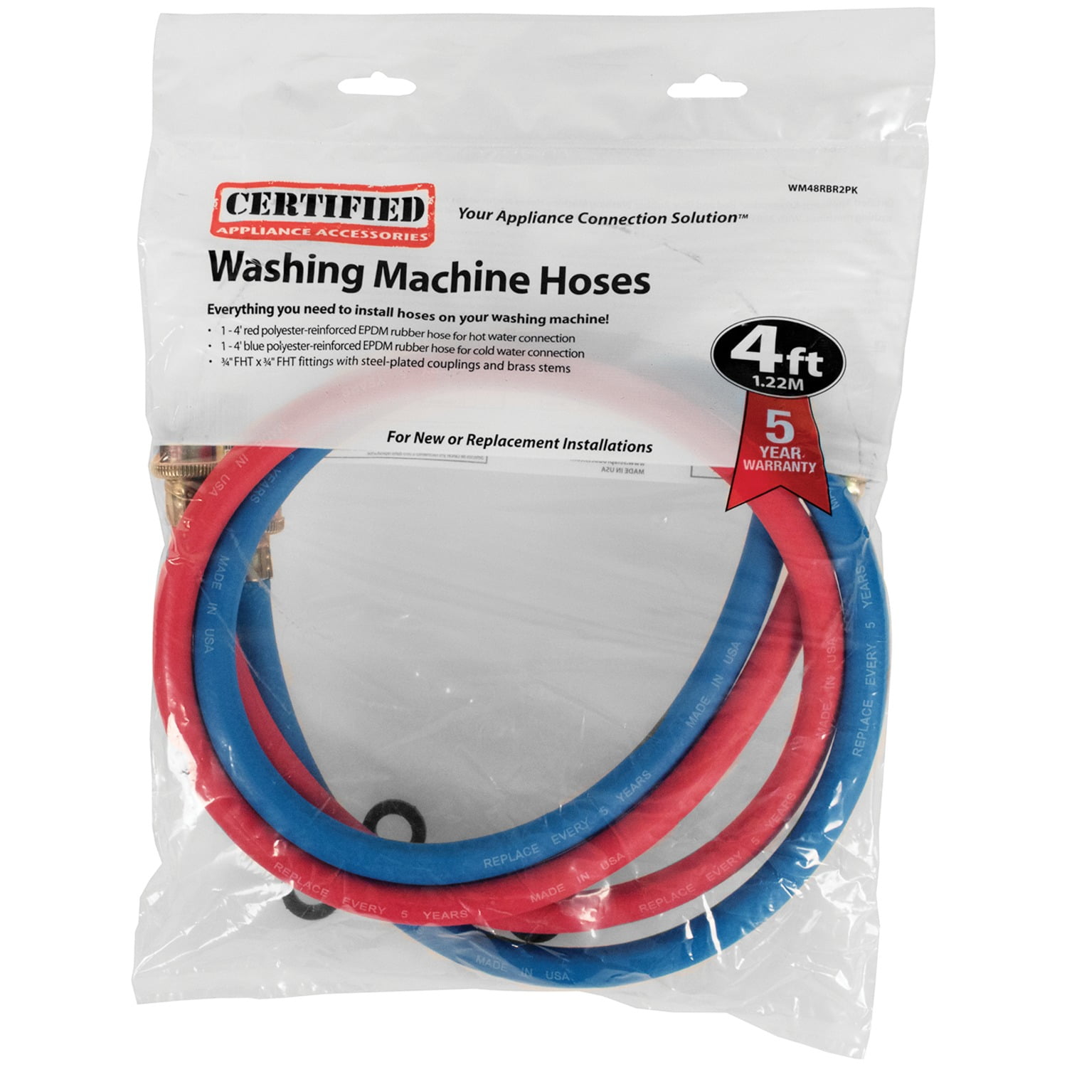 3FT MADE IN USA WASHING MACHINE HOSE BLACK RUBBER UPC APPROVED Washers