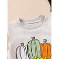 thumbnail image 4 of Newborn Girls Boys Sweatshirts Rompers 0 3 6 12 13 Thanksgiving Outfits Baby Pumpkin Floral Print Colorblock Long Sleeve Toddler Fall Bodysuits, 4 of 8