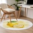 thumbnail image 4 of Round Rug 3.3Ft Washable Non-Slip, Lemon Circle Area Rugs for Living Room Bedroom, Yellow Summer Botanical Watercolor Wooden Indoor Floor Mats Carpet Runner for Home Decor Aesthetic, 4 of 8