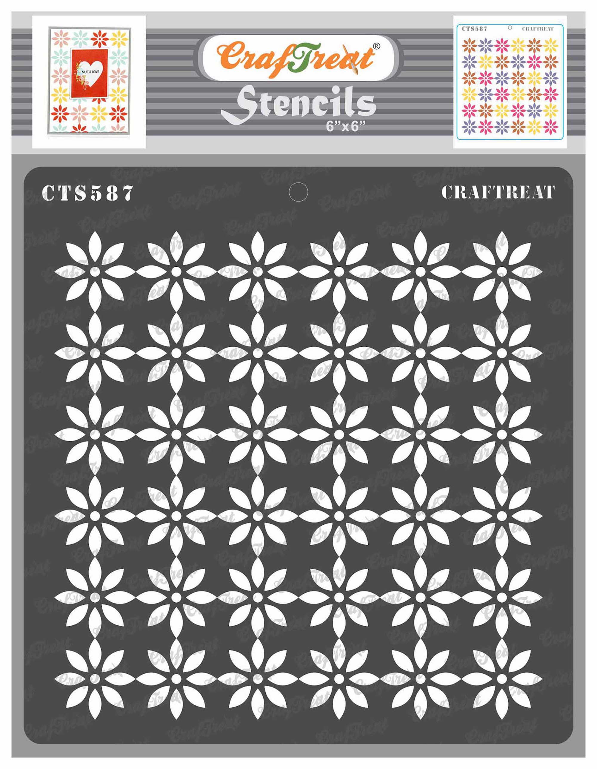 CrafTreat Geometric Shape Stencils for Painting on Wood, Wall, Tile, Canvas, Paper, Fabric and Floor - Frames and Masks - 6x6 inch - Reusable DIY
