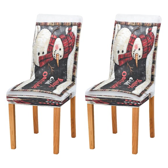BZSMCE Chairs Slipcovers Dining Chair Covers Adorable Smiled Snowman Creative Pattern