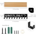 thumbnail image 2 of Wrestling Trophy Shelf Medal Display Shelf with Density Board Tray Medal Hanger Display Sports Wall Mount Stand Black Trophy Holder Medal Organizer Rack for DIY Women Gymnastics 15.7x3x3.5Inch, 2 of 9
