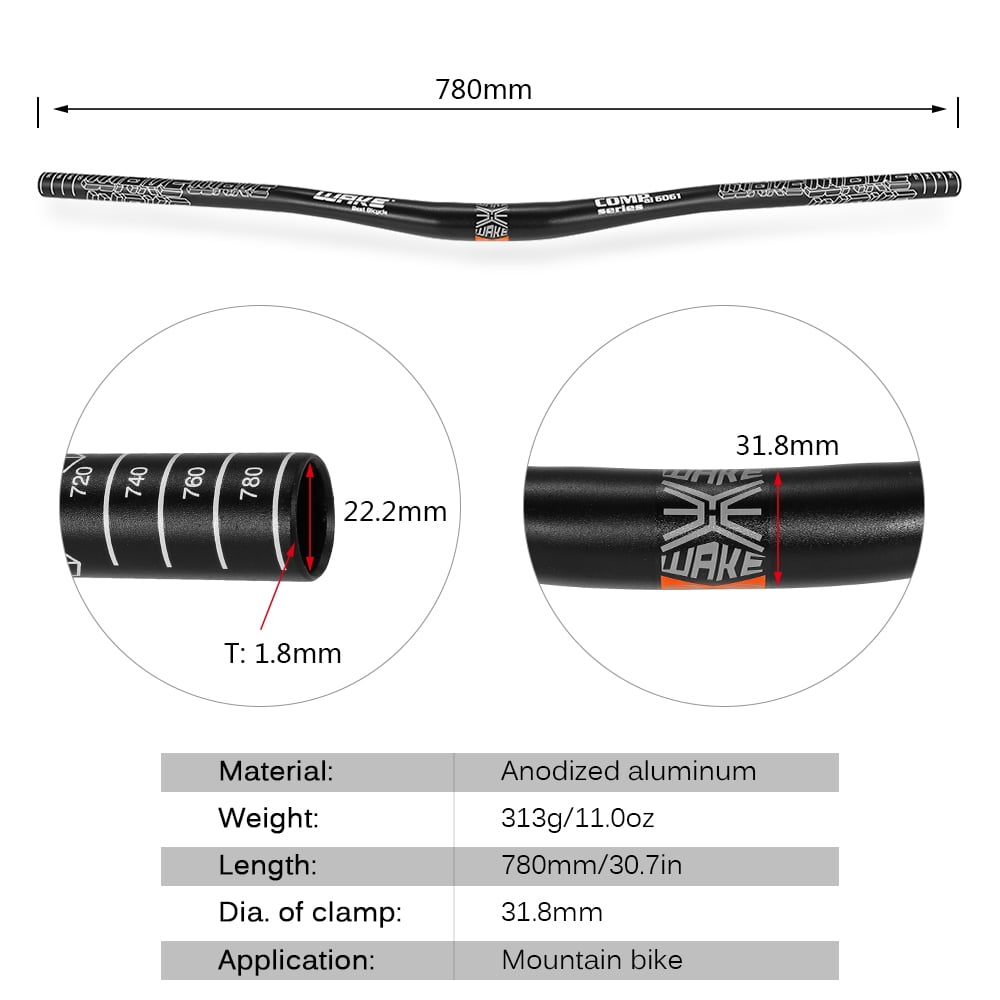 Aluminum Alloy Bike Handlebar MTB Road Cycling Bicycle Flat//Riser Bar 715//780mm