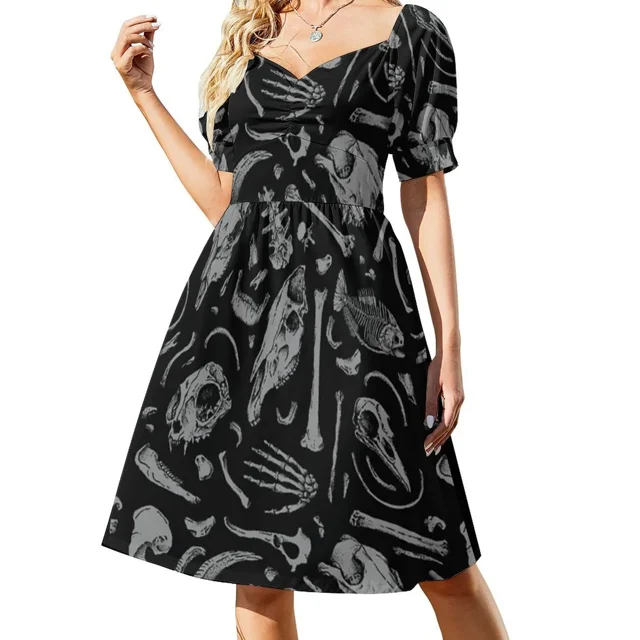 Vestido sin mangas de huesos vestido de mujer ropa vestidos de playa femeninos vestido