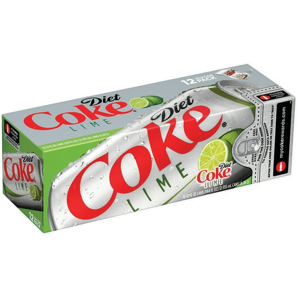 Diet Coke with Lime Soft Drink, 12 fl oz, 12 Pack