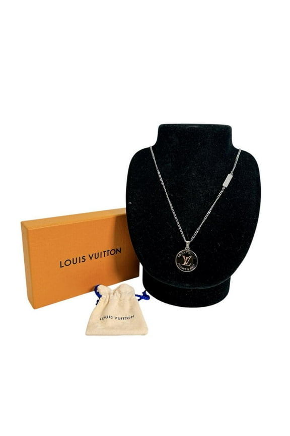 Pre-Owned LOUIS VUITTON Necklace Accessory Collier LV Award Brass M00911 Silver (Good)