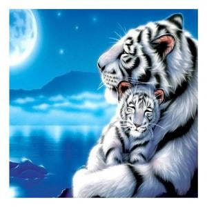 Fancyleo 5D DIY Diamond Painting Cute Tiger Rhinestone Embroidery Cross Stitch Arts Crafts Home Wall Decor