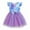 Purple, variant on Tiijoy Little Girls Tutu Dress Scale Print Bow Mesh Dress with Flutter Sleeves, Sizes 3-4