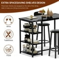 thumbnail image 6 of Cvortll Dining Table Set for 2, Counter Height Pub Table Set with 2 PU Leather Bar Stools and 3-Tier Shelves, Kitchen Island Set for Small Space Kitchen, Dining Room, 6 of 9