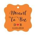 thumbnail image 1 of Darling Souvenir Meant to Bee Engagement Bonbonniere Hang Tag Custom Initials & Wedding Date Favor Tags -Orange-50 Tags, 1 of 1