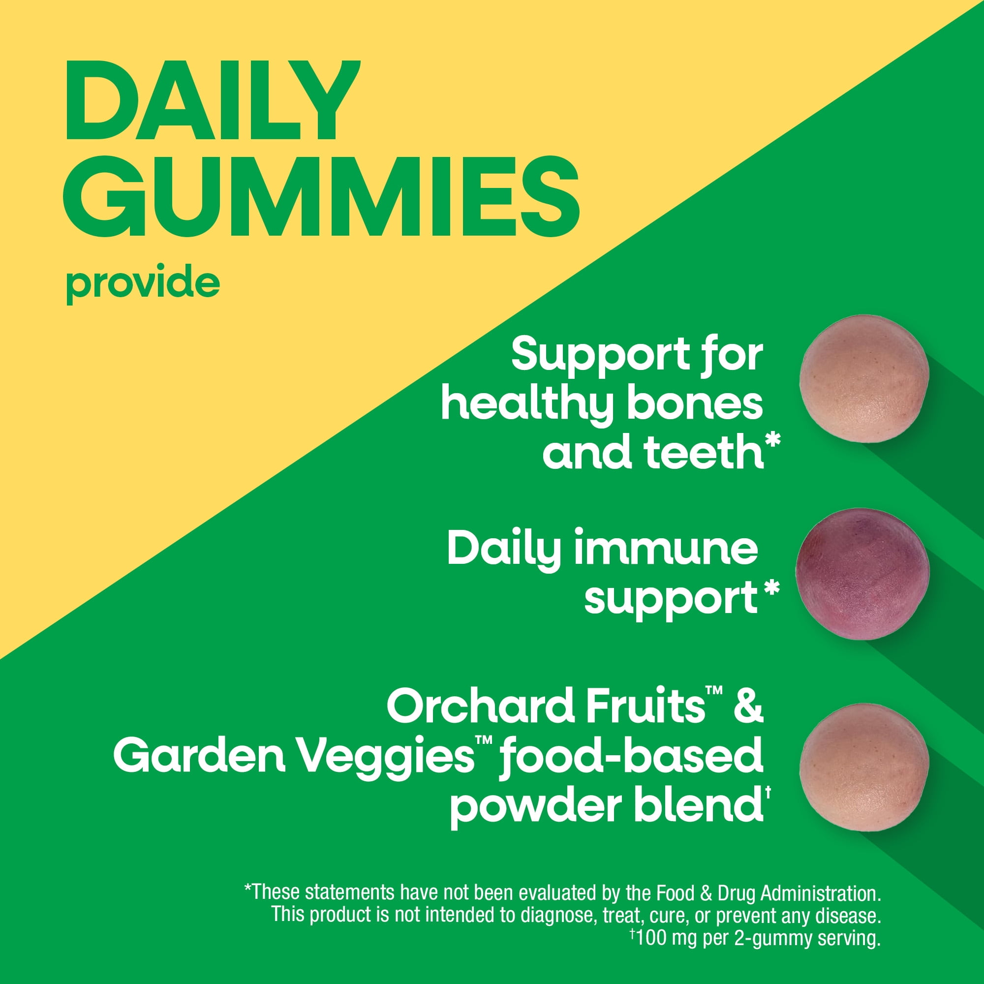 (2 pack) Nature's Way Alive! Calcium & Vitamin D3 Gummies, Strawberry & Raspberry-Lemonade Flavored, 60 Count