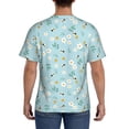 thumbnail image 3 of Vsdgher Bee Flower Print Men's Dry Fit Mesh Athletic Shirts Moisture Wicking Tennis T-Shirt Tops, 3 of 9