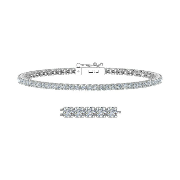 3 Carat Diamond Tennis Bracelet in 10K White Gold (7.5 Inch) - IGI Certified