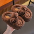 thumbnail image 2 of Floleo Kids' Cute Bear Fleece Slippers Toddlers Warm Lined House Shoes Boys Girls Non-Slip Indoor Slippers Cozy Fall Winter Home Footwear(Coffee,5.5-6 Years), 2 of 9