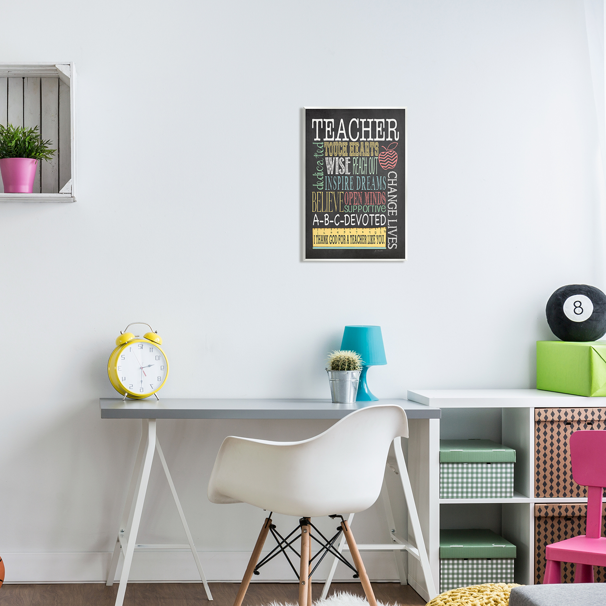Stupell Teacher Appreciation Chalkboard Style Inspirational Painting Wall Plaque Unframed Art Print Wall Art