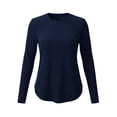 thumbnail image 7 of Chbgutlmr Womens Tops Long Sleeve Crew Neck Curved Hem T-Shirts Casual Loose Fall Comfy Basic Solid Color Tops, 7 of 7