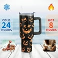 thumbnail image 3 of Halloween Pumpkin Face 40 Oz Tumbler With Handle and Straw, Stainless Steel Double Walled Vacuum Insulated Cup, Holiday Gifts for Women Men, 3 of 4
