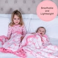 thumbnail image 3 of LollyBanks Ruffle Baby Girl Blanket, Organic Cotton Muslin Crib Quilt, 40 x 36 in, Pink Bow Print, 3 of 8