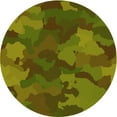 thumbnail image 1 of Ahgly Company Machine Washable Indoor Round Transitional Dark Yellow Green Area Rugs, 8' Round, 1 of 7