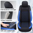 thumbnail image 5 of Coverado Ram Juego Completo De Fundas De Asiento De Cuero Para Dodge Ram 1500, Fundas De Asiento De Camión, Ajuste Personalizado Para Dodge Ram 1500 2500 3500 Crew Quad Cab 2002-2025, Color Azul, 5 of 5