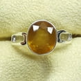 thumbnail image 2 of Bague Saphir Jaune Naturel, Bague Pierre d'Anniversaire, Ensemble de Bagues Réglables avec Lunette, Bague en Pierre de Gemmage, Bague Simple, Usage Astrologique, 2 of 3
