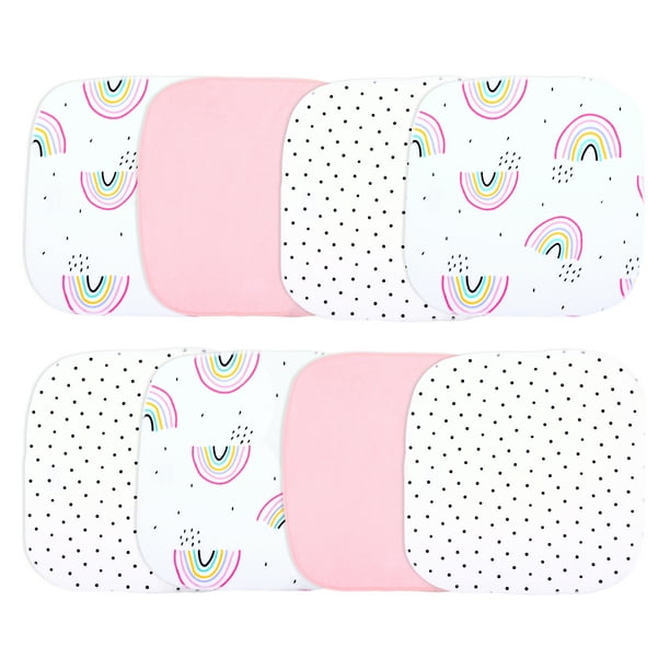 Terry Cloth Wash Cloth, 8 Pack, Pink-Taste the Rainbow