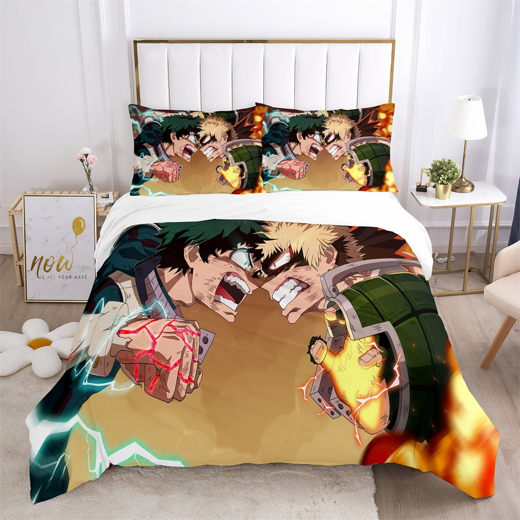 3D Cool My Hero Academia Bedding Bed Set Twin Full Queen King Size with 2 Pillowcases Anime Deku