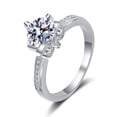 thumbnail image 1 of 1ct Moissanite Rings for Women Round Cut D Color VVS1 Sterling Silver Diamond Wedding Bands Moissanite Engagement Rings for Women with Certificate, 1 of 9