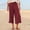 Wine women's wide leg capri pants a1, variant on Cagogo Women's Wide Leg Capri Pants High Waisted Flowy Solid Casual Palazzo Trousers Summer Beach Travel Lounge Clothes, Sky Blue XL