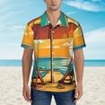 thumbnail image 2 of Balery Vintage Beach Sunset Camisas hawaianas de manga corta para hombre, camisas playeras de corte holgado, camisas de vacaciones con botones,X-Large, 2 of 7