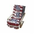 thumbnail image 4 of Saying Soft Flannel Fleece Throw Blanket, Never Stop Dreaming Words Frame Print over Stripes United States Theme Design, Cozy Plush for Indoor and Outdoor Use, 50" x 70", Red Indigo, by Ambesonne, 4 of 6