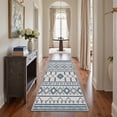 thumbnail image 3 of GENIMO 5'x7' Area Rug for Living Room, Washable Non Slip Soft Boho Geometric Rug for Bedroom Dining Room Home Office, Ivory Navy, 3 of 7