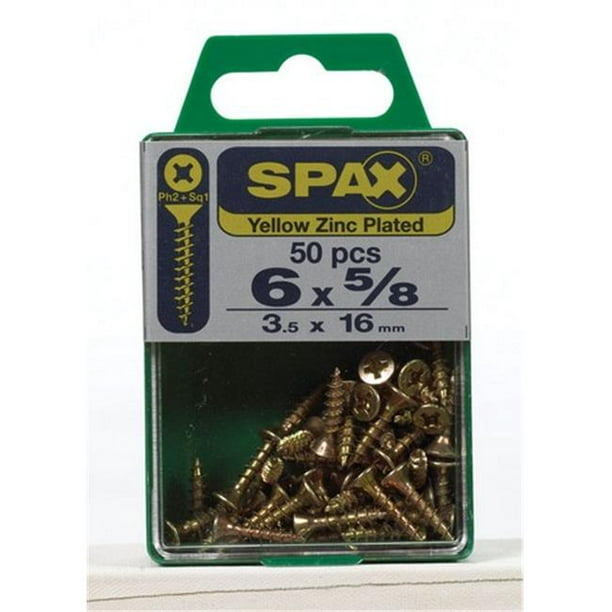 Spax 4101010350162 Vis Multi-Matières de 6 x 0,62 Po- 50 par Pack - Pack de 5