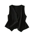thumbnail image 2 of Lightweight Linen Vest Women Summer Sleeveless V Neck Button Down Blazer Business Casual Jacket Waistcoat Vest, 2 of 7